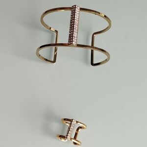 Henri Bendel Gold Bracelet Set with Silver Accents